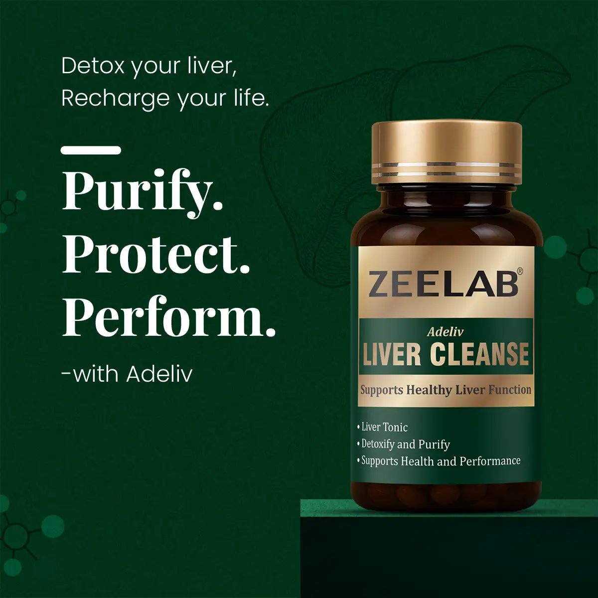 Zeelab Adeliv Liver Cleanse Capsule | Herbal Liver Support & Detox Supplement